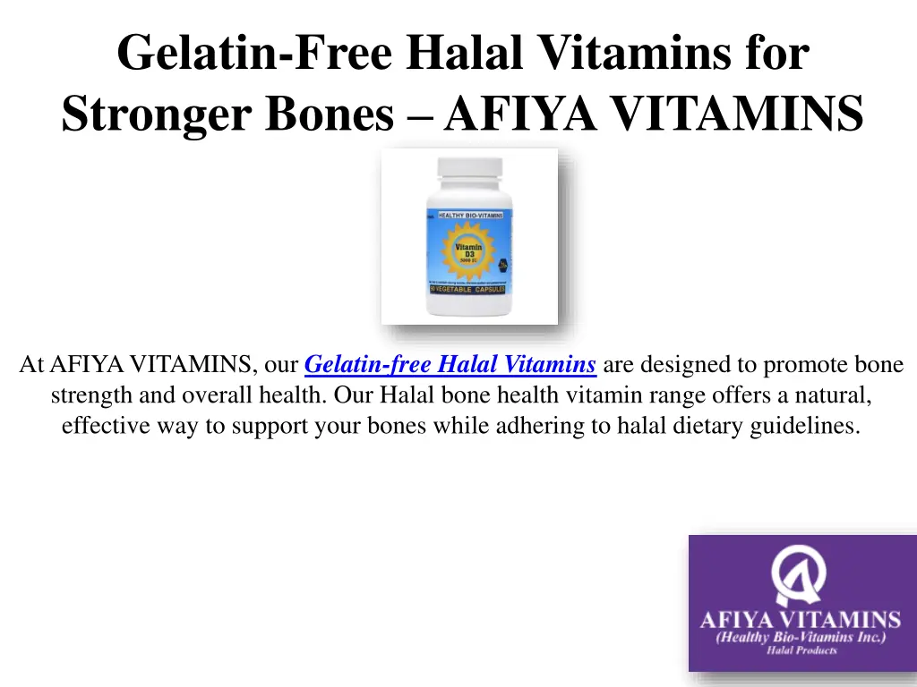 gelatin free halal vitamins for stronger bones