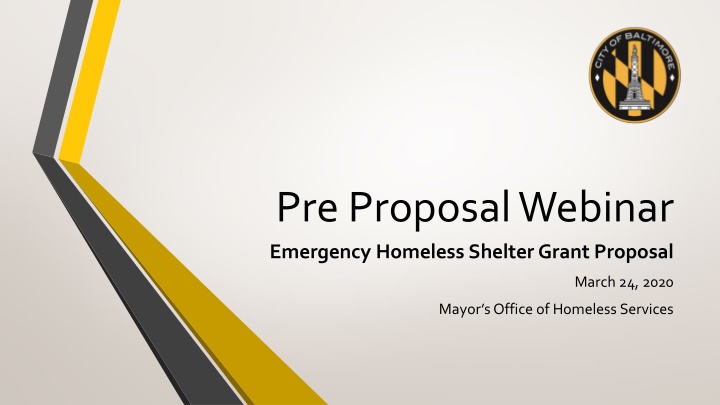 pre proposal webinar emergency homeless shelter