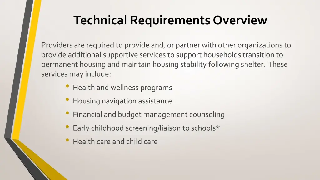 technical requirements overview