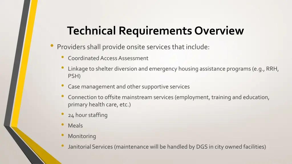 technical requirements overview providers shall