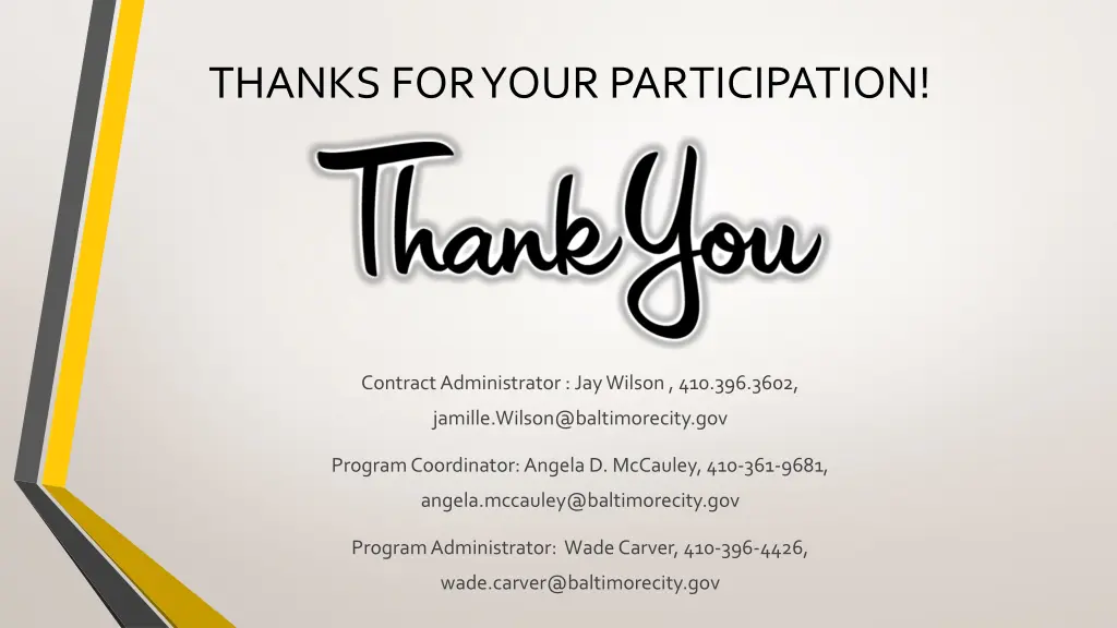 thanks for your participation