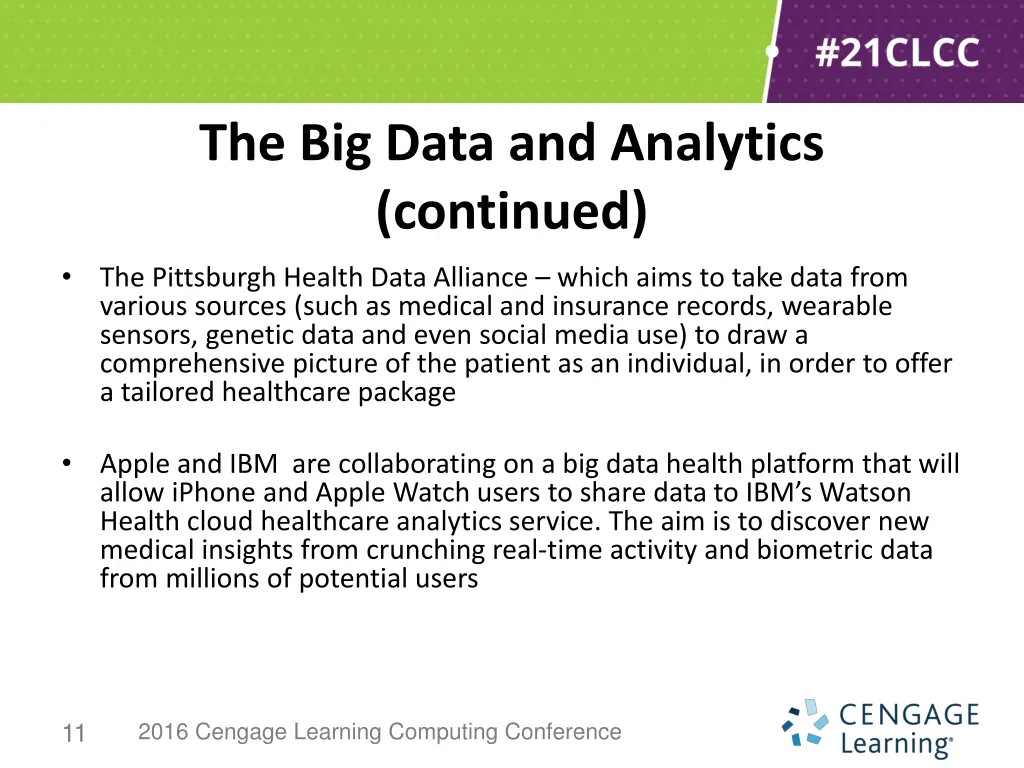 the big data and analytics continued