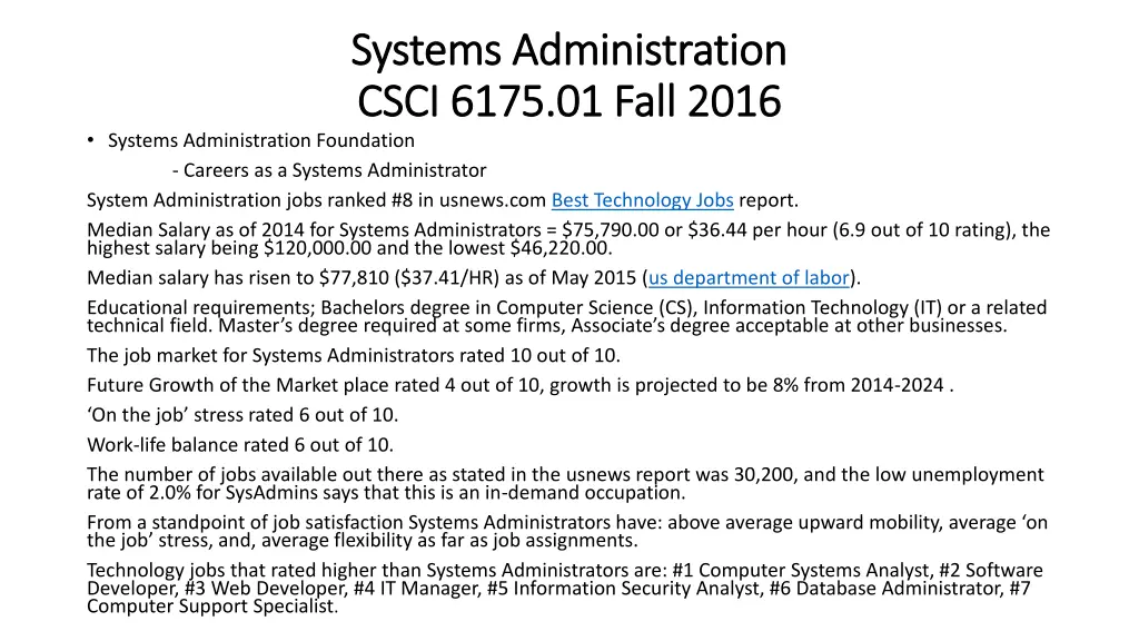 systems administration systems administration 3