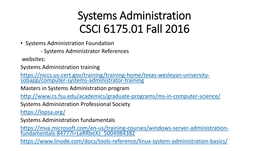 systems administration systems administration 5