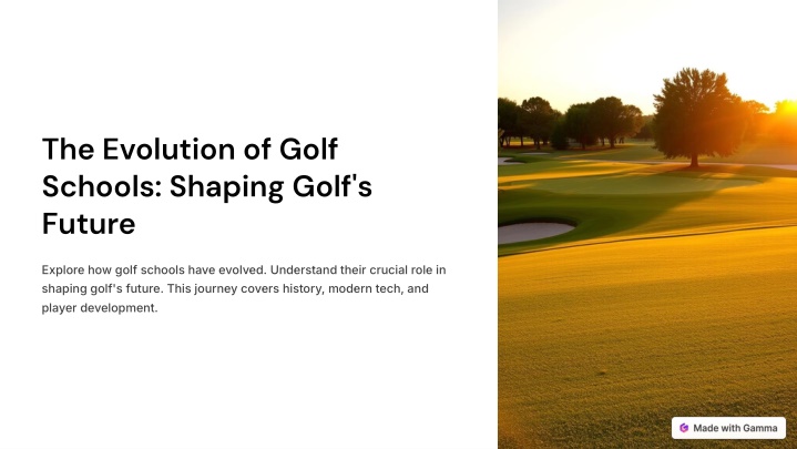 the evolution of golf schools shaping golf