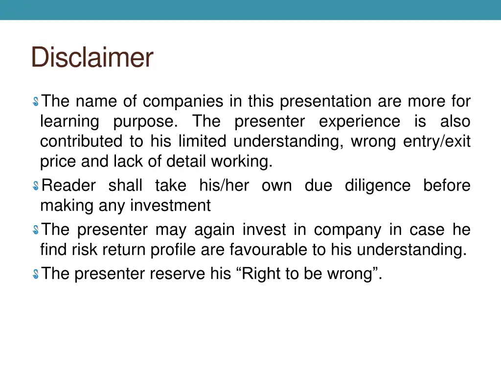 disclaimer