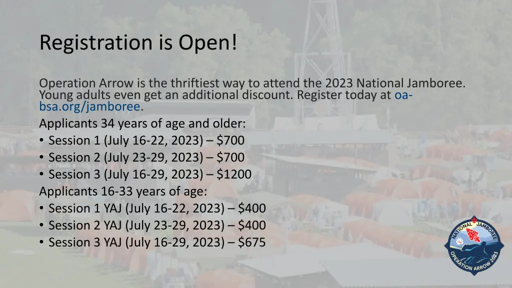 registration is open