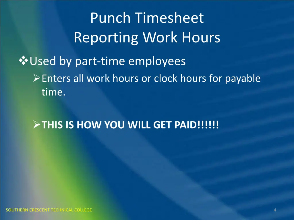 punch timesheet reporting work hours