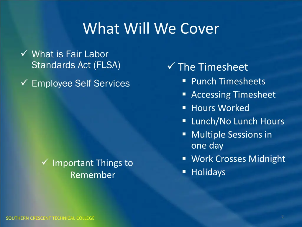 what will we cover