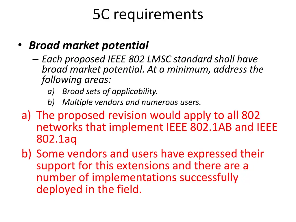 5c requirements