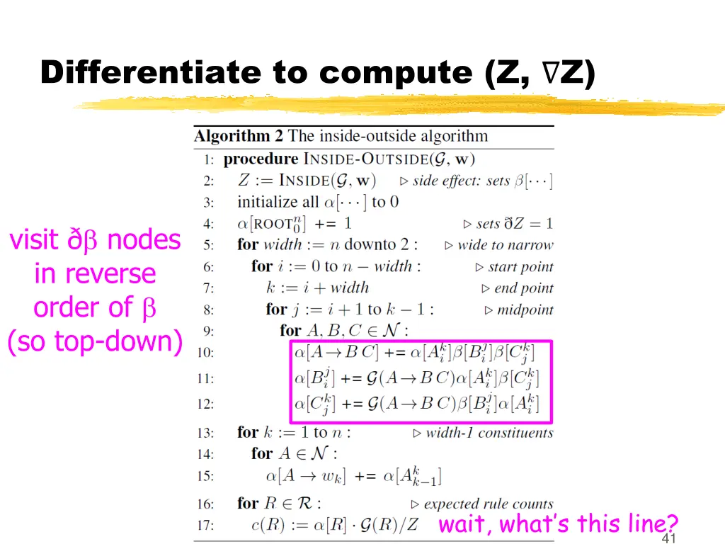 differentiate to compute z z