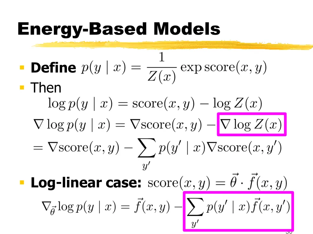 energy based models