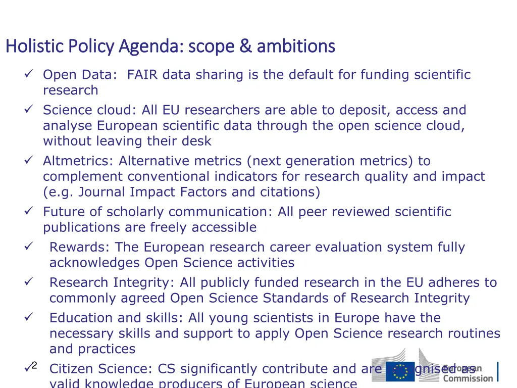 holistic policy agenda scope ambitions holistic