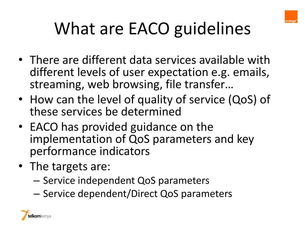 what are eaco guidelines