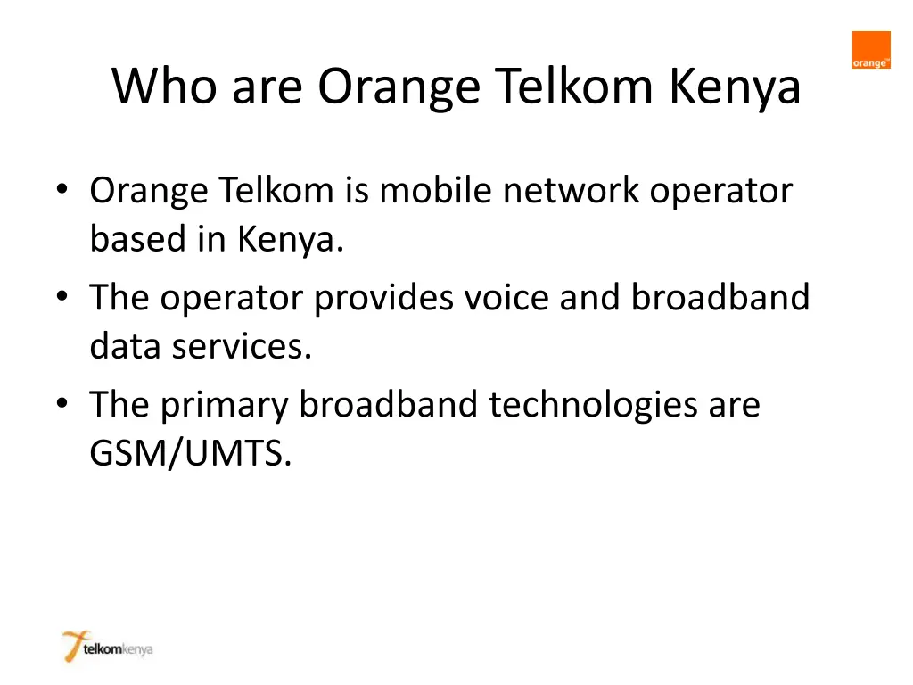 who are orange telkom kenya