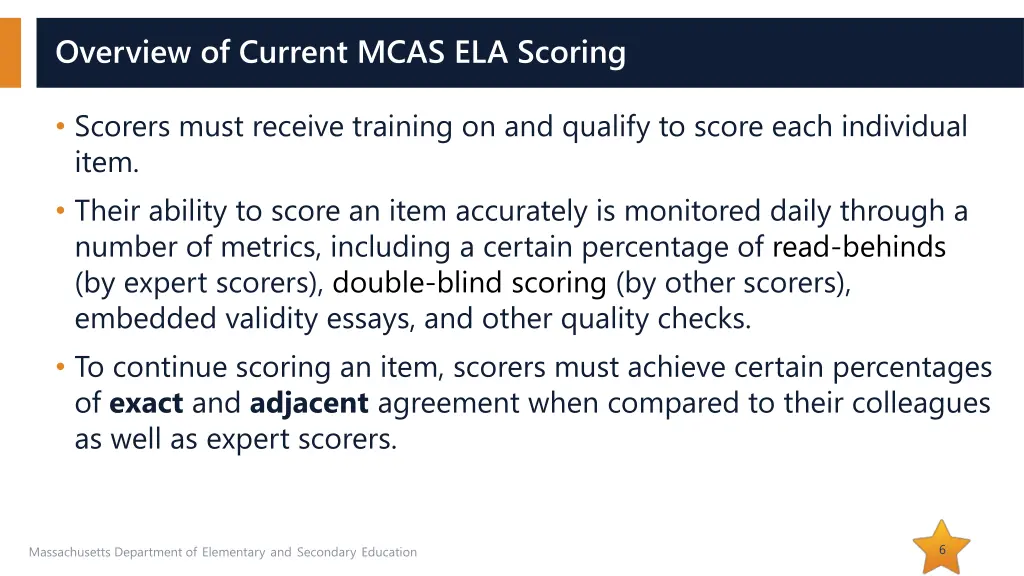 overview of current mcas ela scoring 1