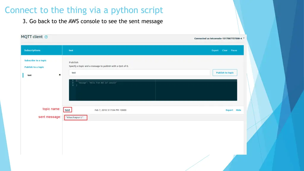 connect to the thing via a python script 1