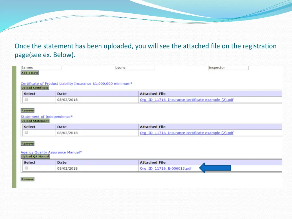 once the statement has been uploaded you will