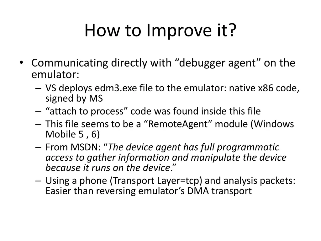 how to improve it