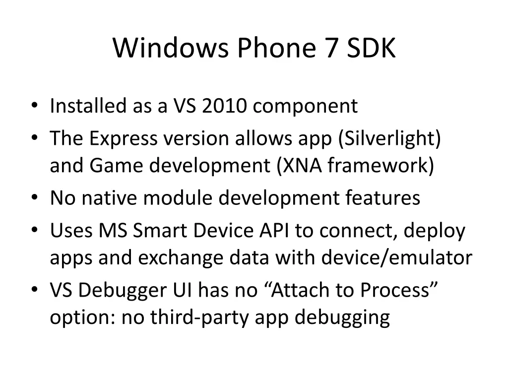 windows phone 7 sdk