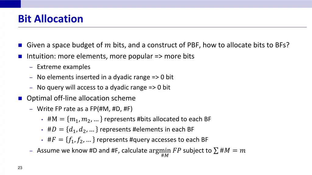 bit allocation