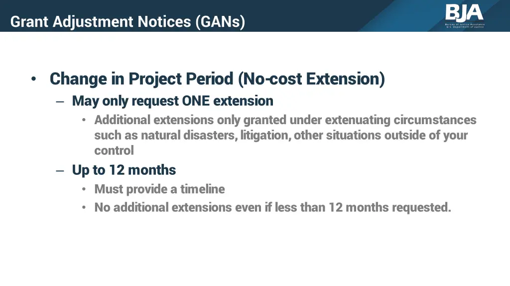 grant adjustment notices gans 6