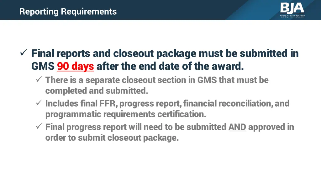 reporting requirements 6