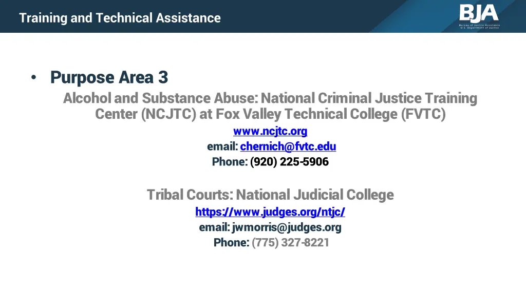 training and technical assistance 1