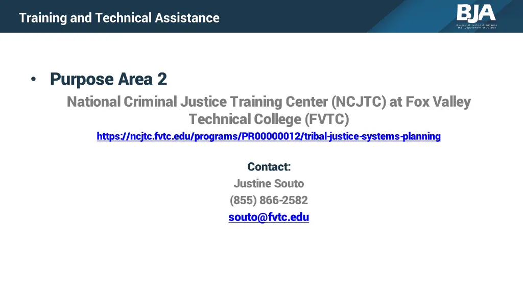 training and technical assistance