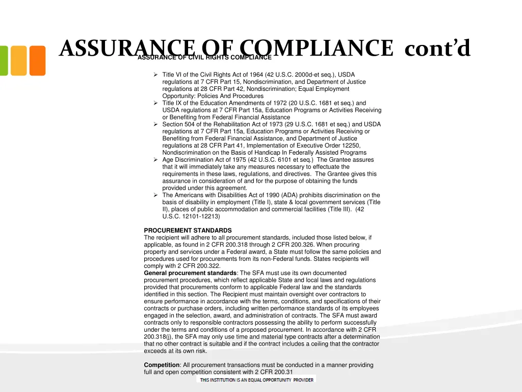assurance of compliance cont d assurance of civil