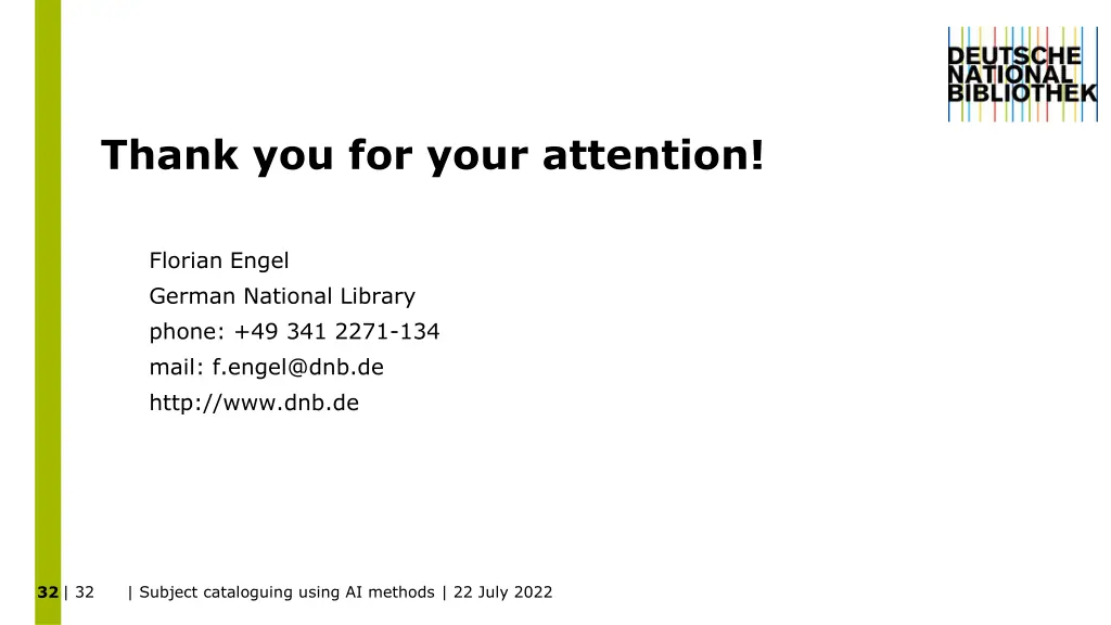 thank you for your attention