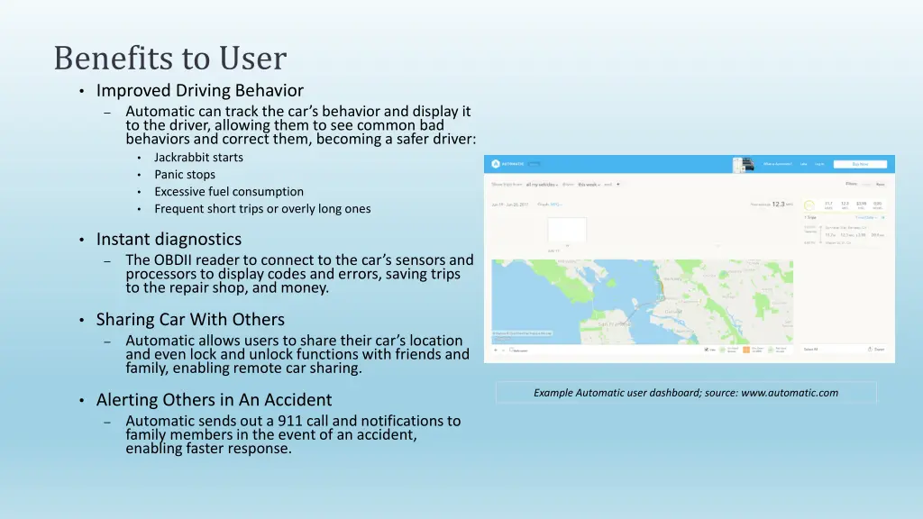 benefits to user improved driving behavior