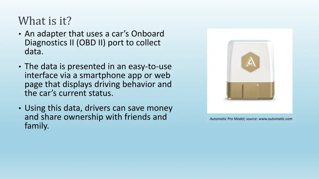 what is it an adapter that uses a car s onboard