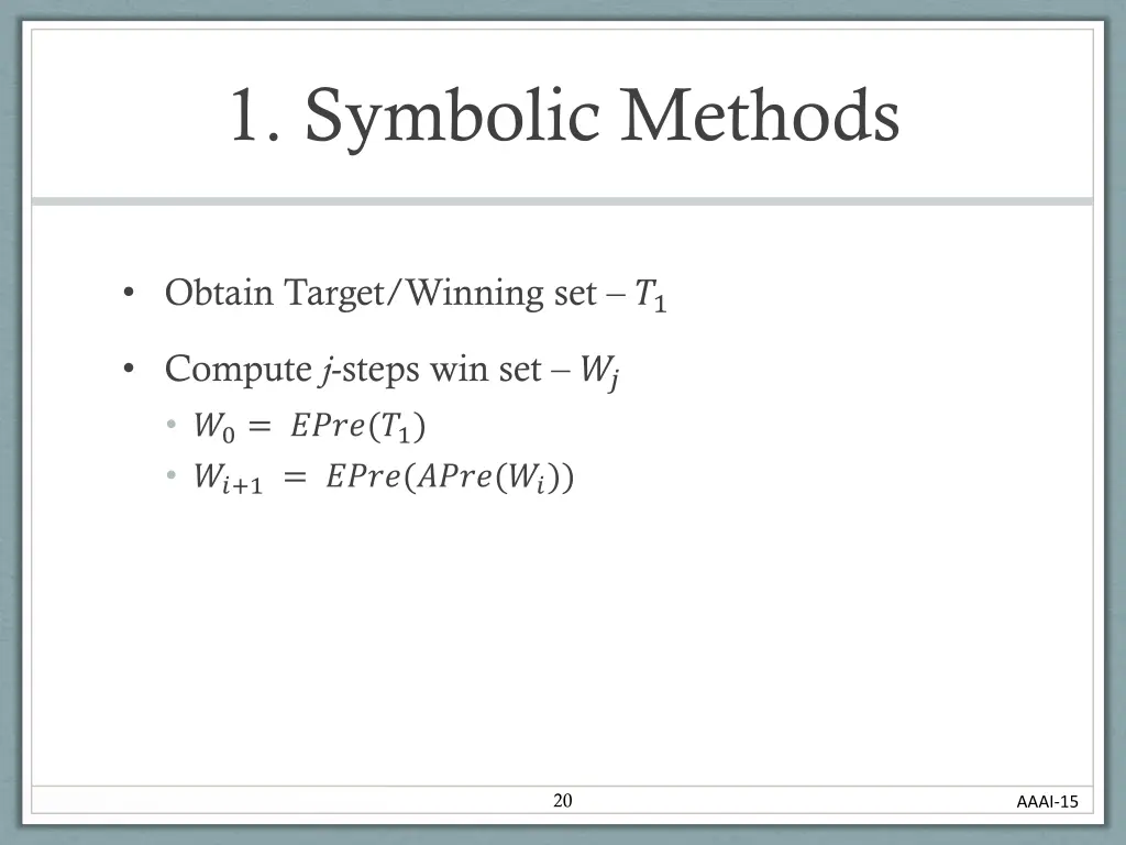 1 symbolic methods