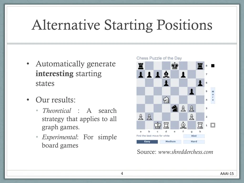 alternative starting positions