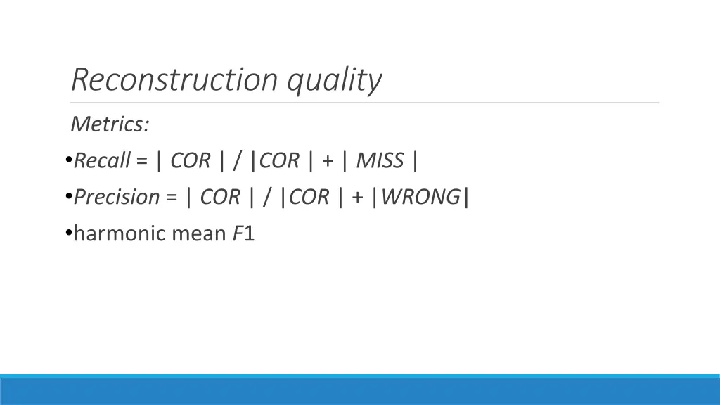 reconstruction quality