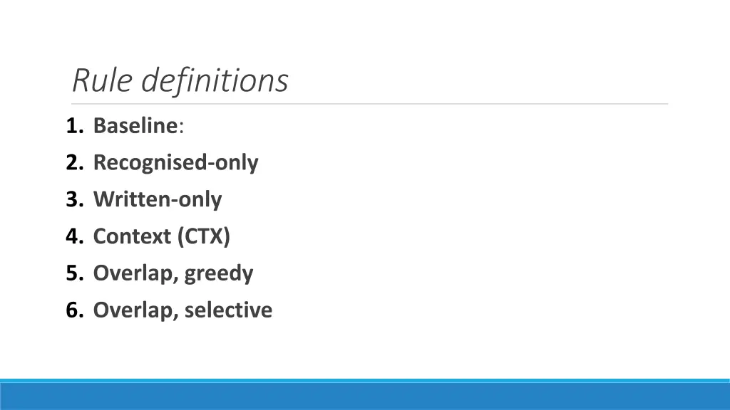 rule definitions