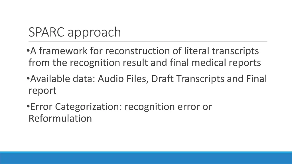 sparc approach a framework for reconstruction