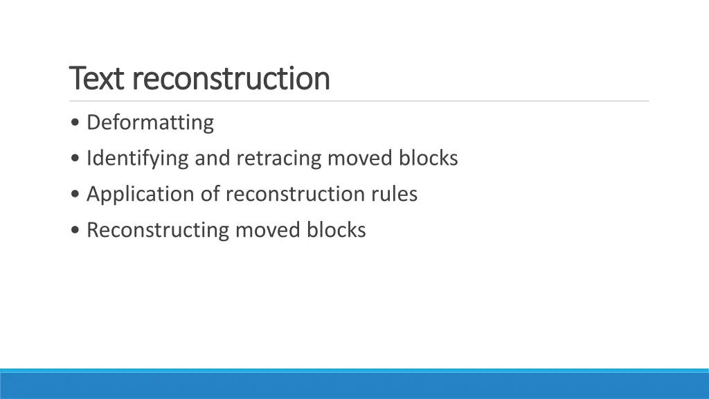 text reconstruction text reconstruction