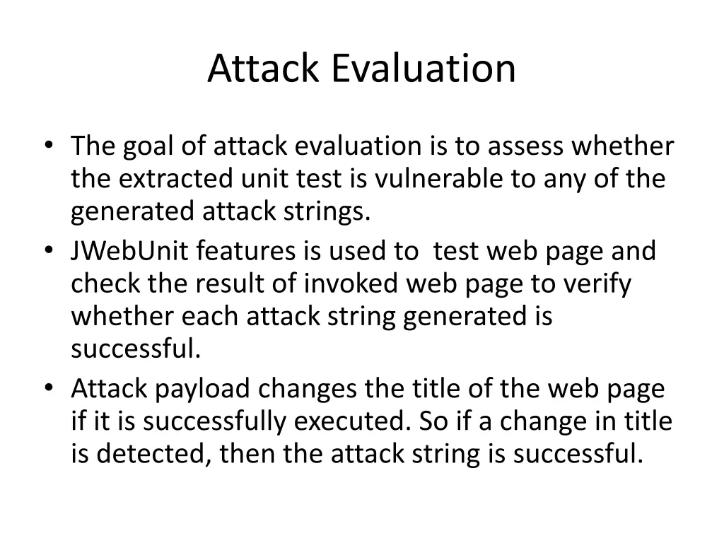 attack evaluation