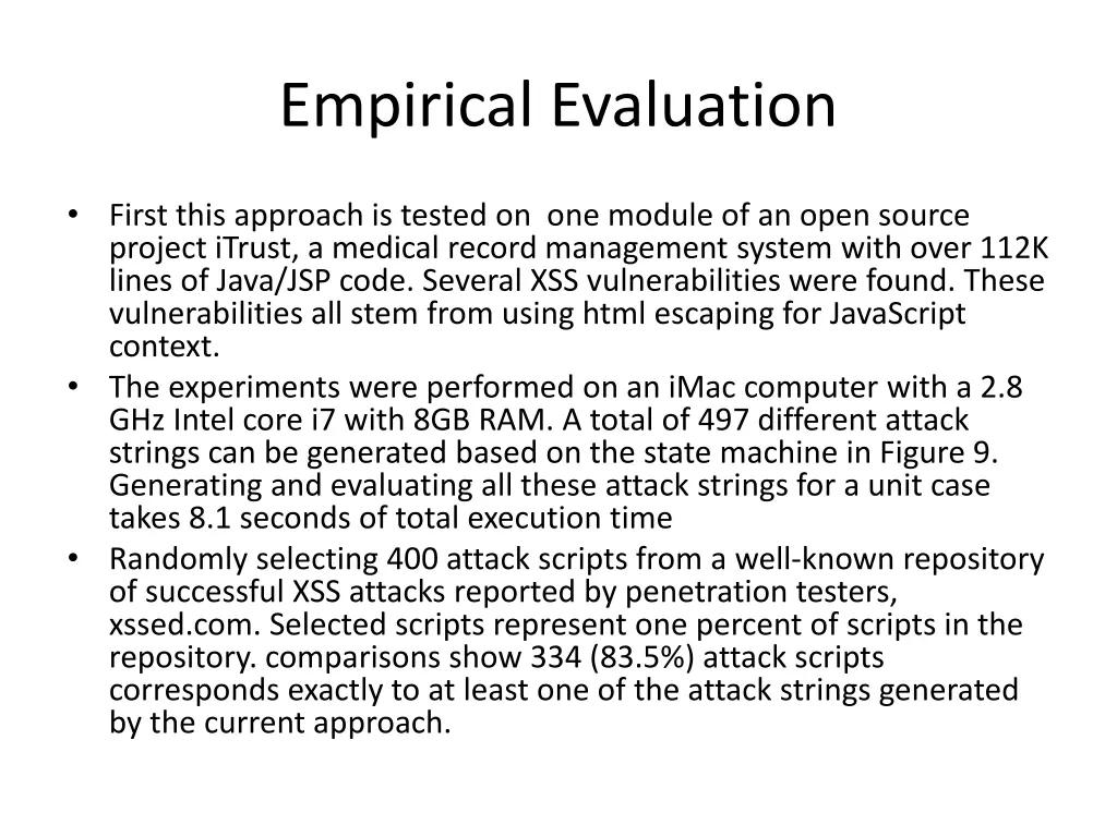 empirical evaluation