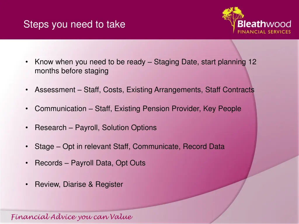 steps you need to take