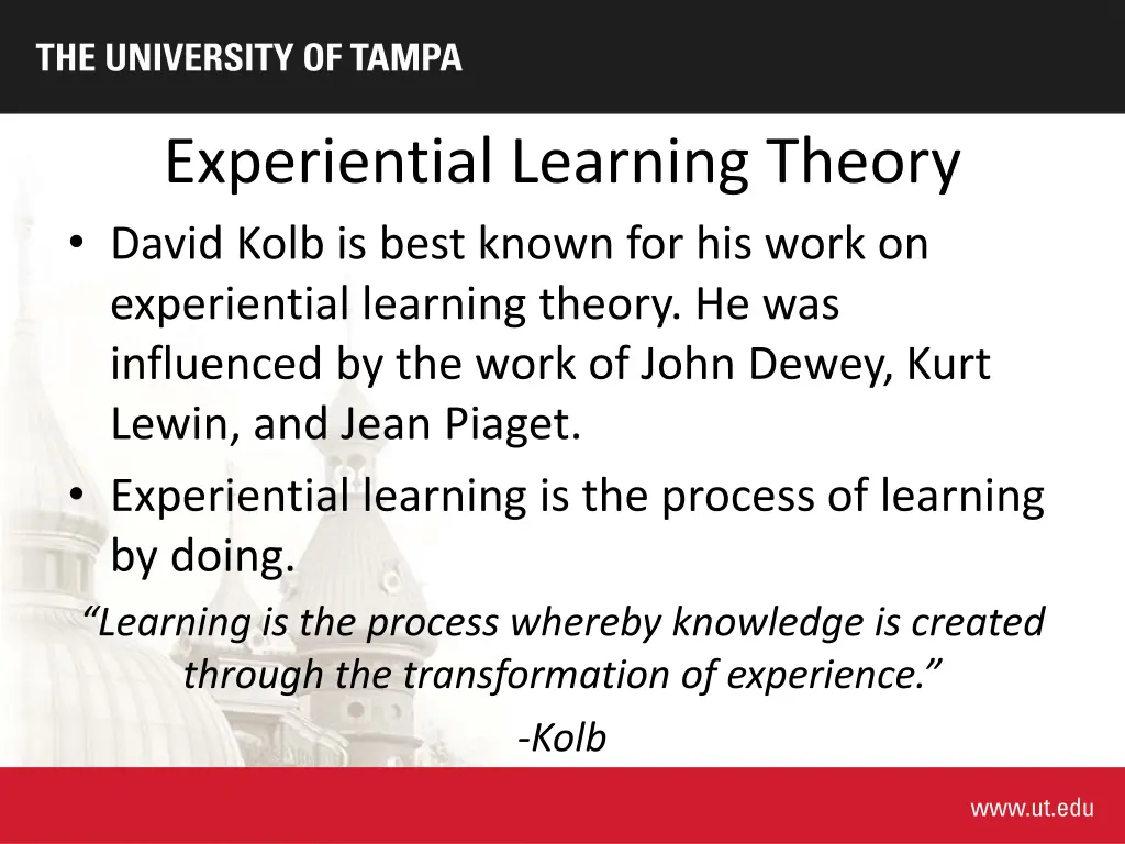 experiential learning theory david kolb is best