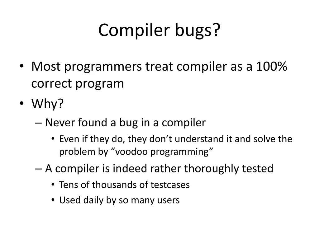 compiler bugs
