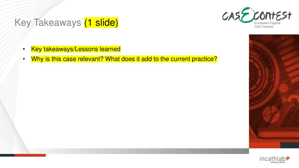 key takeaways 1 slide