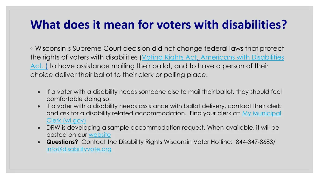 what does it mean for voters with disabilities