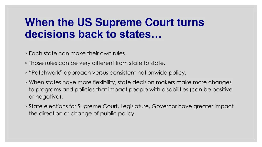 when the us supreme court turns decisions back