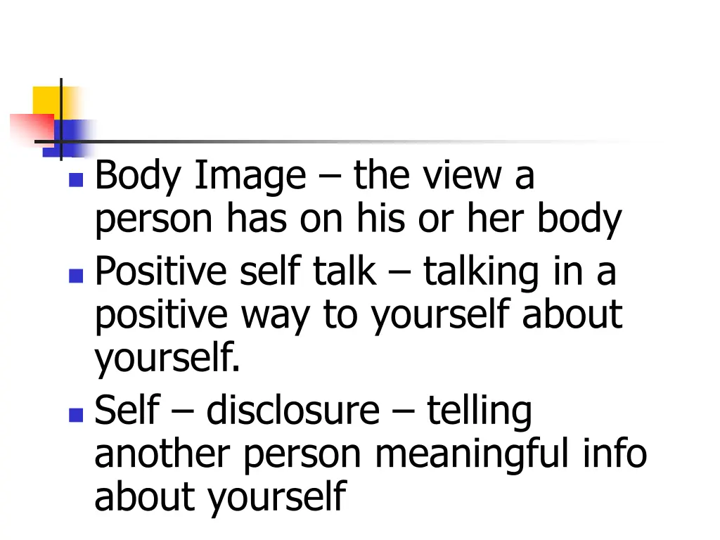 body image the view a person