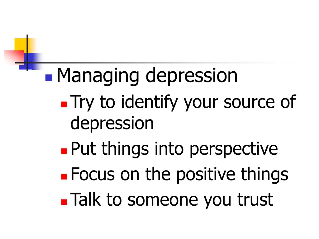 managing depression try to identify your source