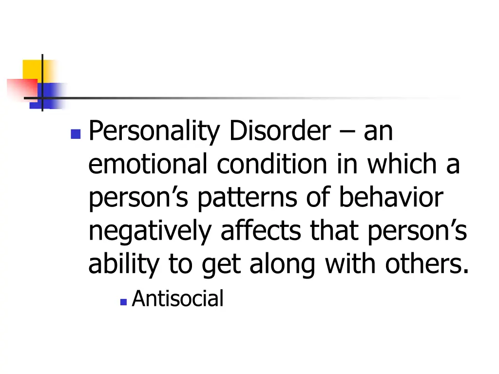 personality disorder an emotional condition